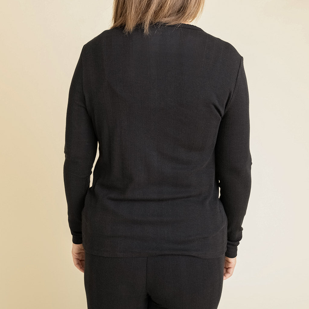 Women's Black Pointelle Cardigan
