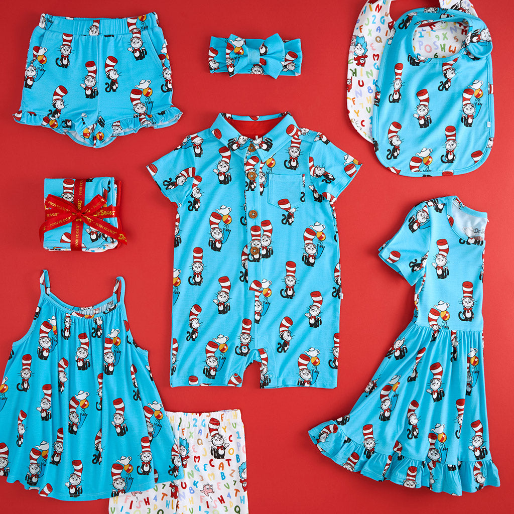 Dr. Seuss Cat in the Hat Collared Henley Shortall