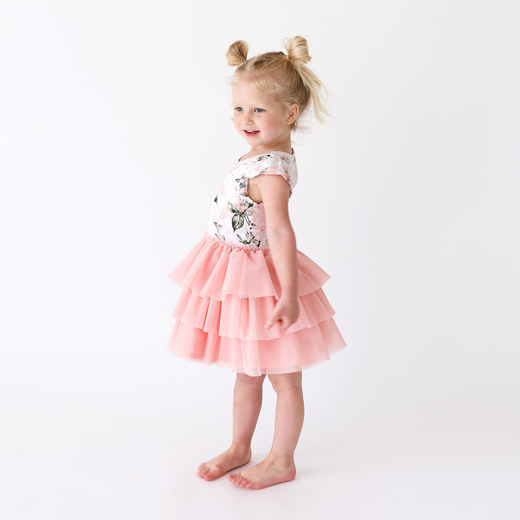 Vintage Pink Rose Tulle Dress