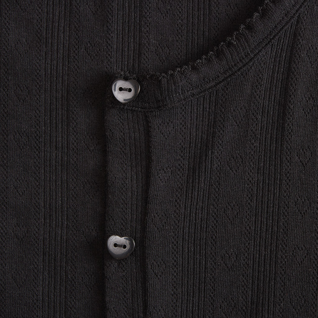 Women's Black Pointelle Cardigan
