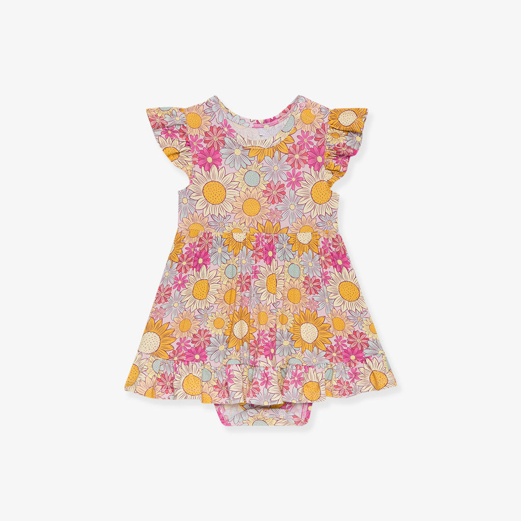 Rosalinda Ruffled Twirl Bodysuit Dress