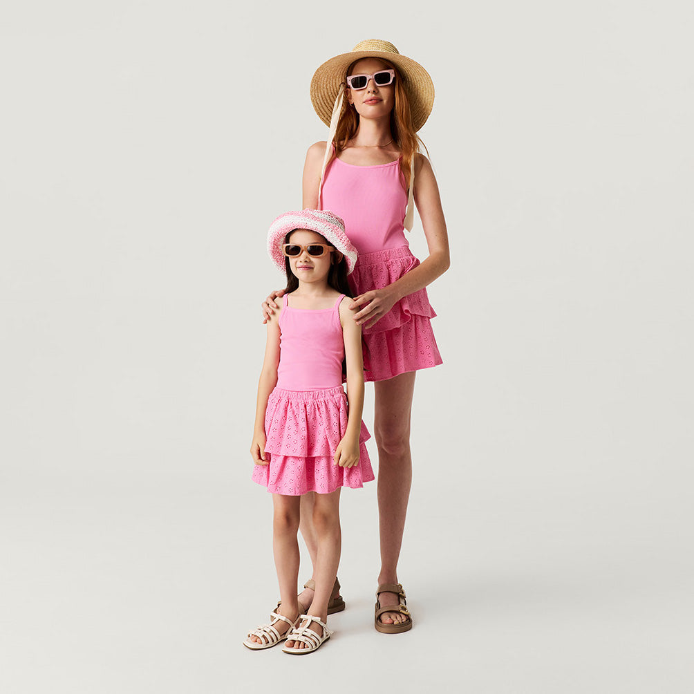 Aurora Pink Women's Premium Knit Rib Scallop Cami