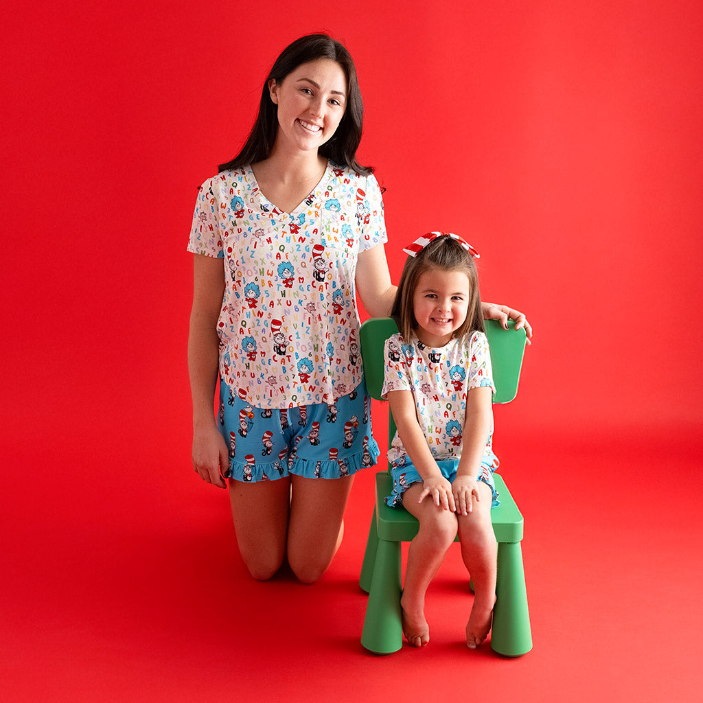 Dr. Seuss Cat in the Hat Women's French Terry Ruffled Shorts