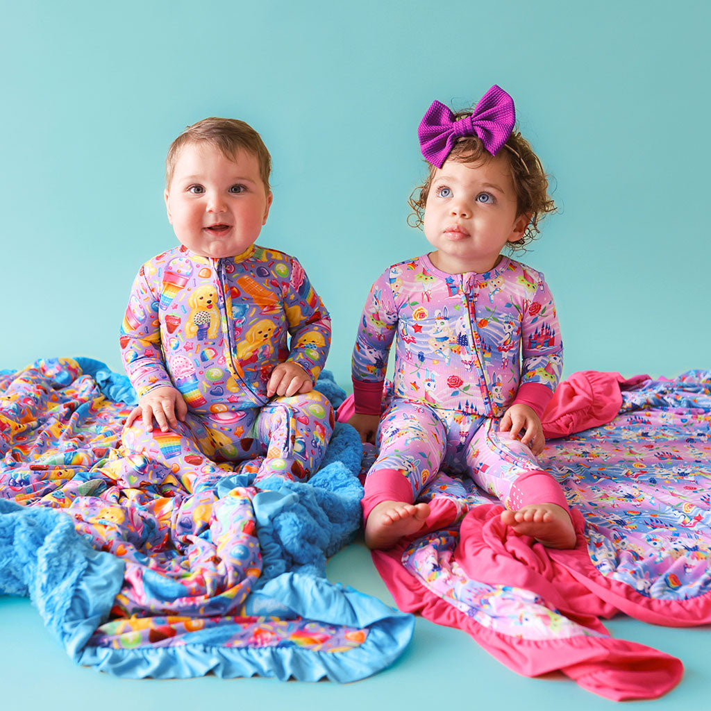 Lisa Frank® Ballerina Bunnies Ruffled Luxe Patoo® Blanket