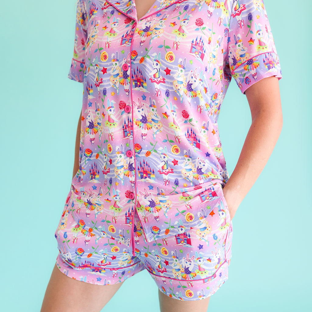 Lisa Frank® Ballerina Bunnies Women's Luxe Pajama Short Set