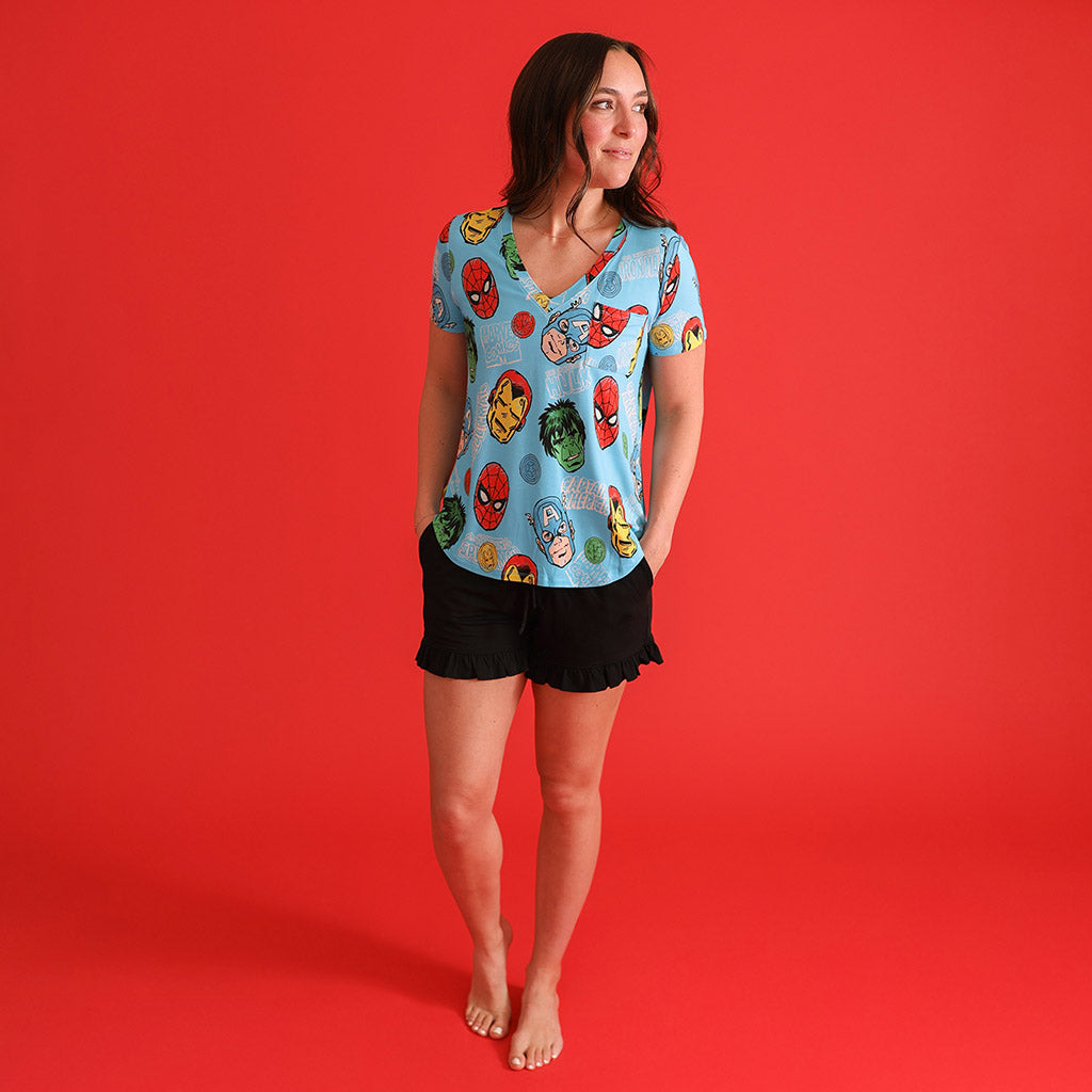 Marvel Heroes Women's V-Neck Tee