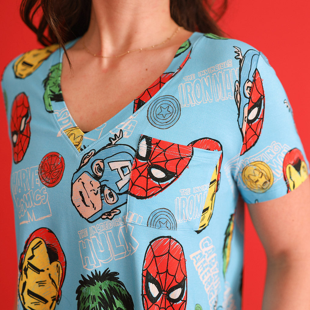 Marvel Heroes Women's V-Neck Tee