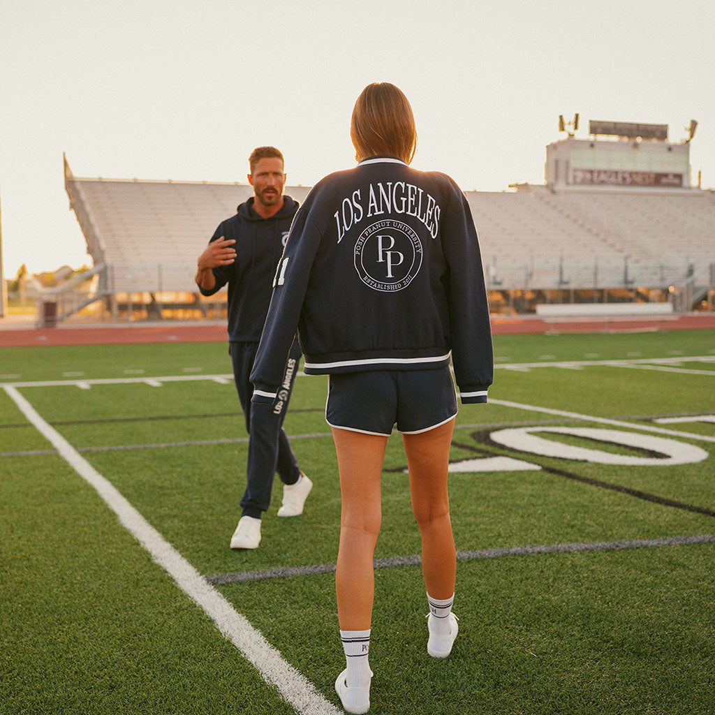 Varsity Navy Adult Fleece Varsity Jacket