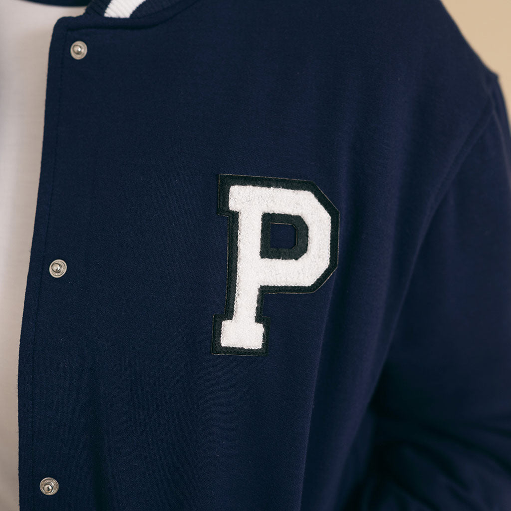 Varsity Navy Adult Fleece Varsity Jacket