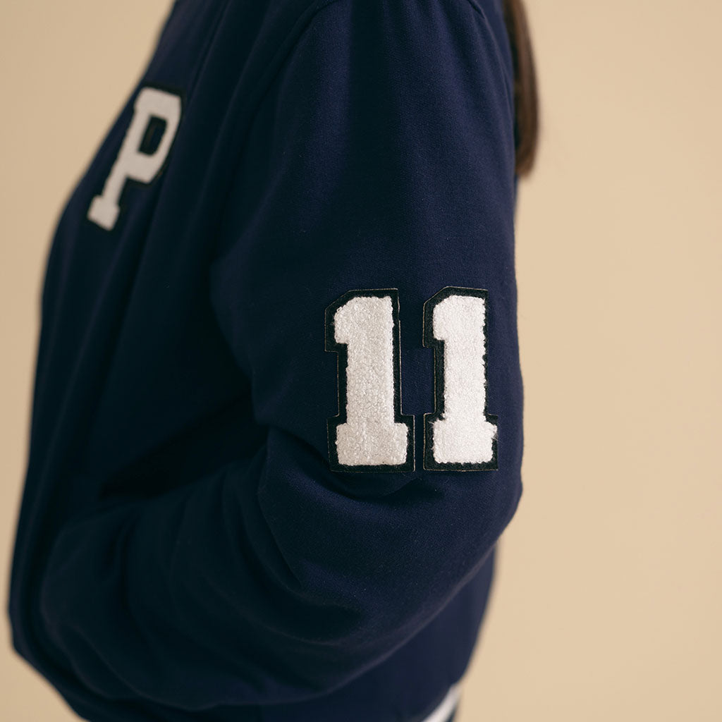Varsity Navy Adult Fleece Varsity Jacket