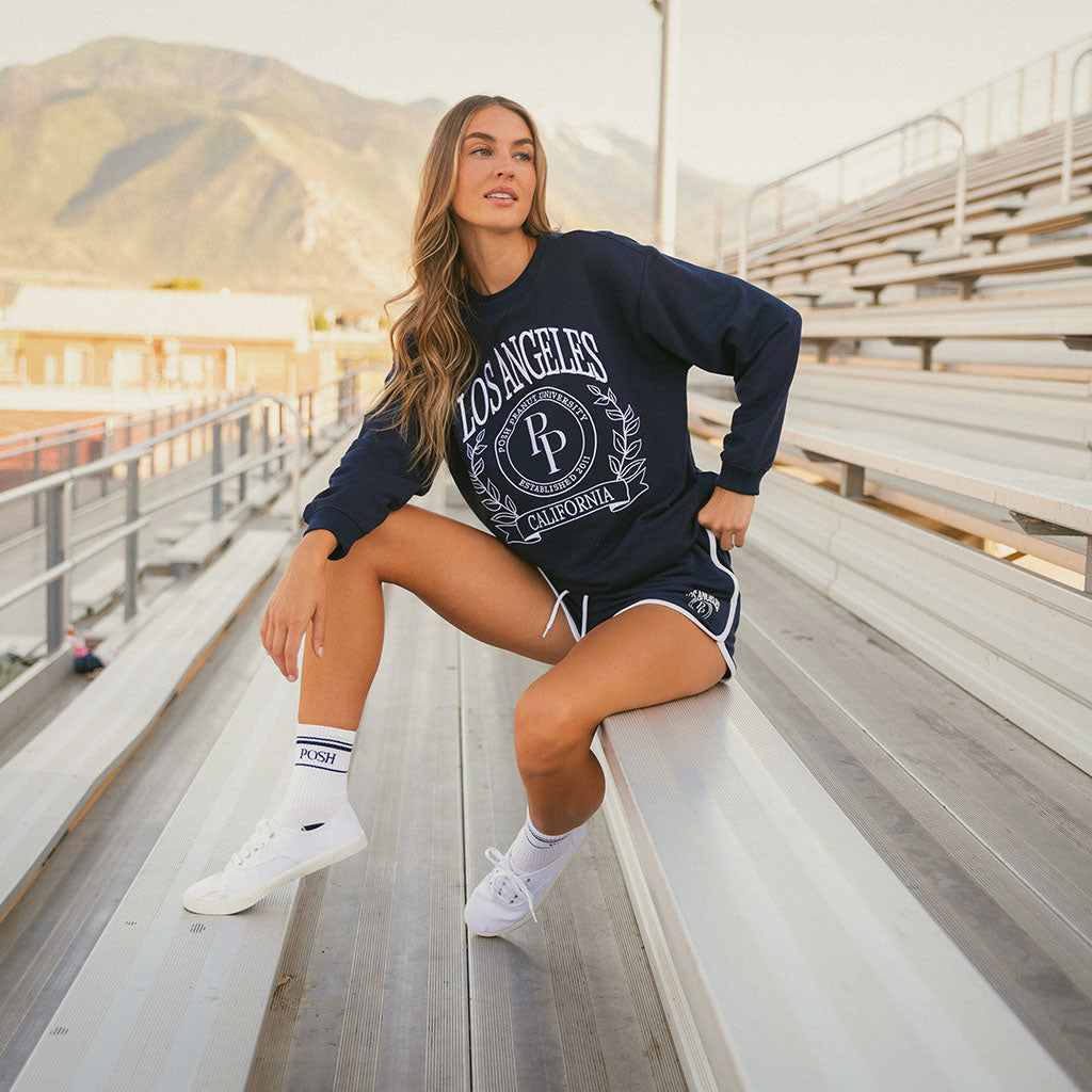 Varsity Navy Women's Fleece Sweatshirt