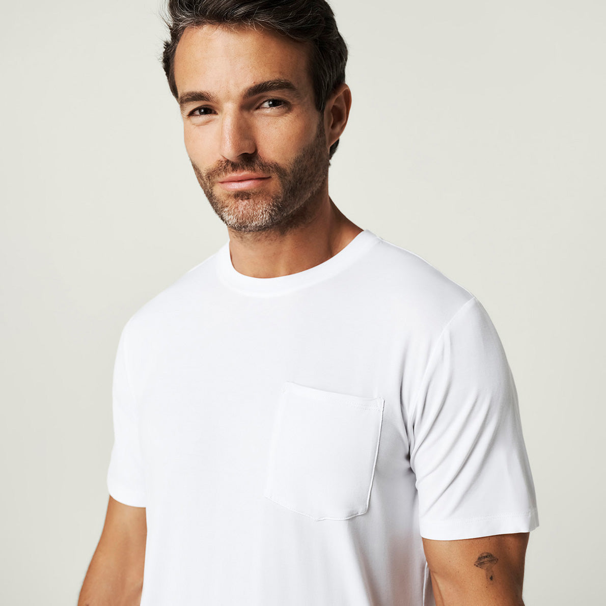Men's White Pocket Tee