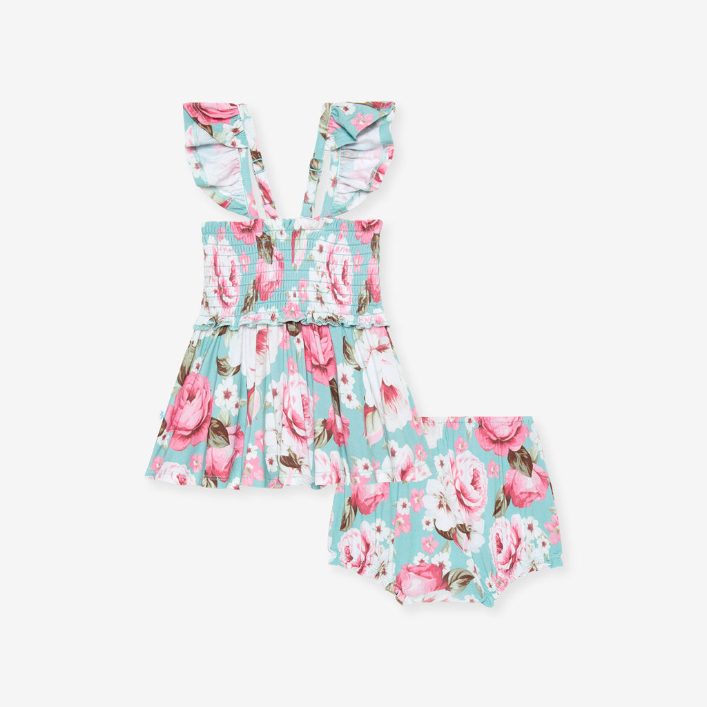 Briana Smocked Babydoll Bummie Set