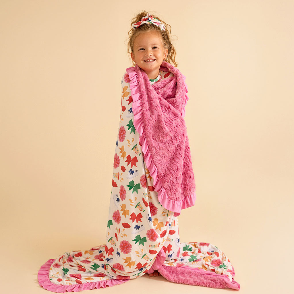 Sabrina Minky Ruffled Luxe Patoo® Blanket