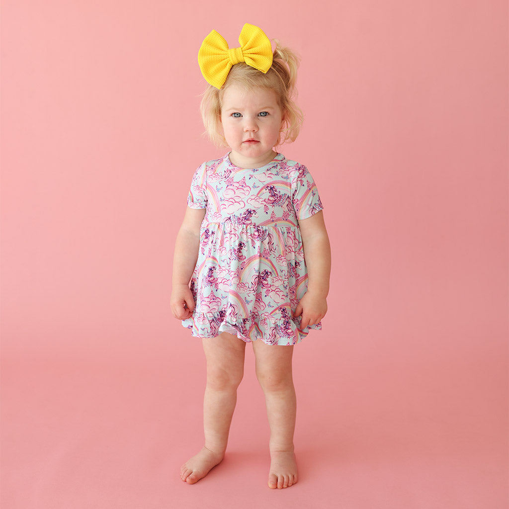 Cosette Ruffled Twirl Bodysuit Dress