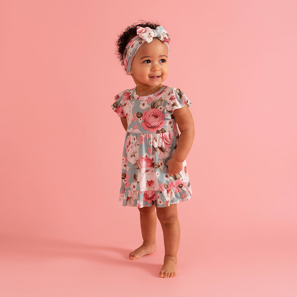 Briana Ruffled Twirl Bodysuit Dress