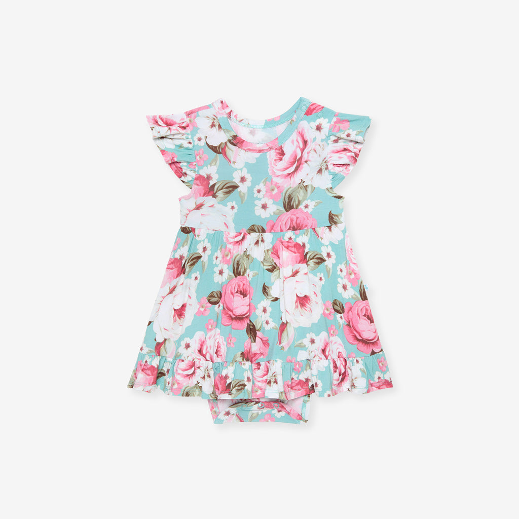 Briana Ruffled Twirl Bodysuit Dress