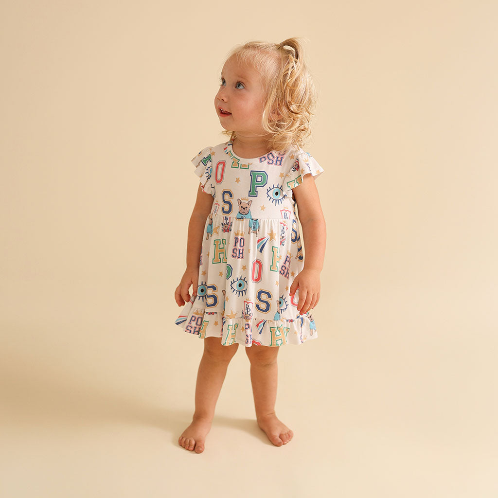 Brooke Ruffled Twirl Bodysuit Dress