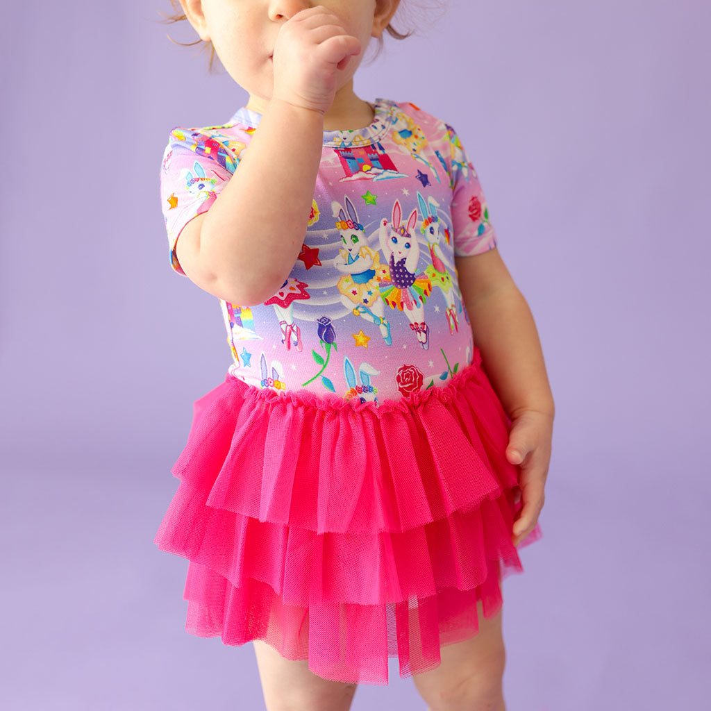 Lisa Frank® Ballerina Bunnies Tulle Skirt Bodysuit Dress