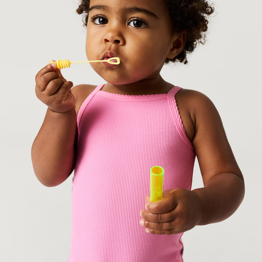 Aurora Pink Premium Knit Rib Scallop Bodysuit