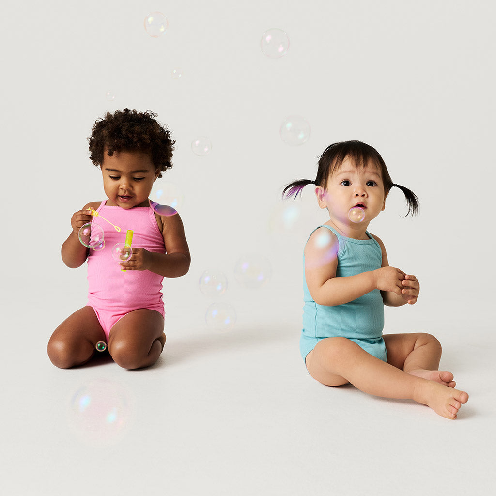 Aurora Pink Premium Knit Rib Scallop Bodysuit