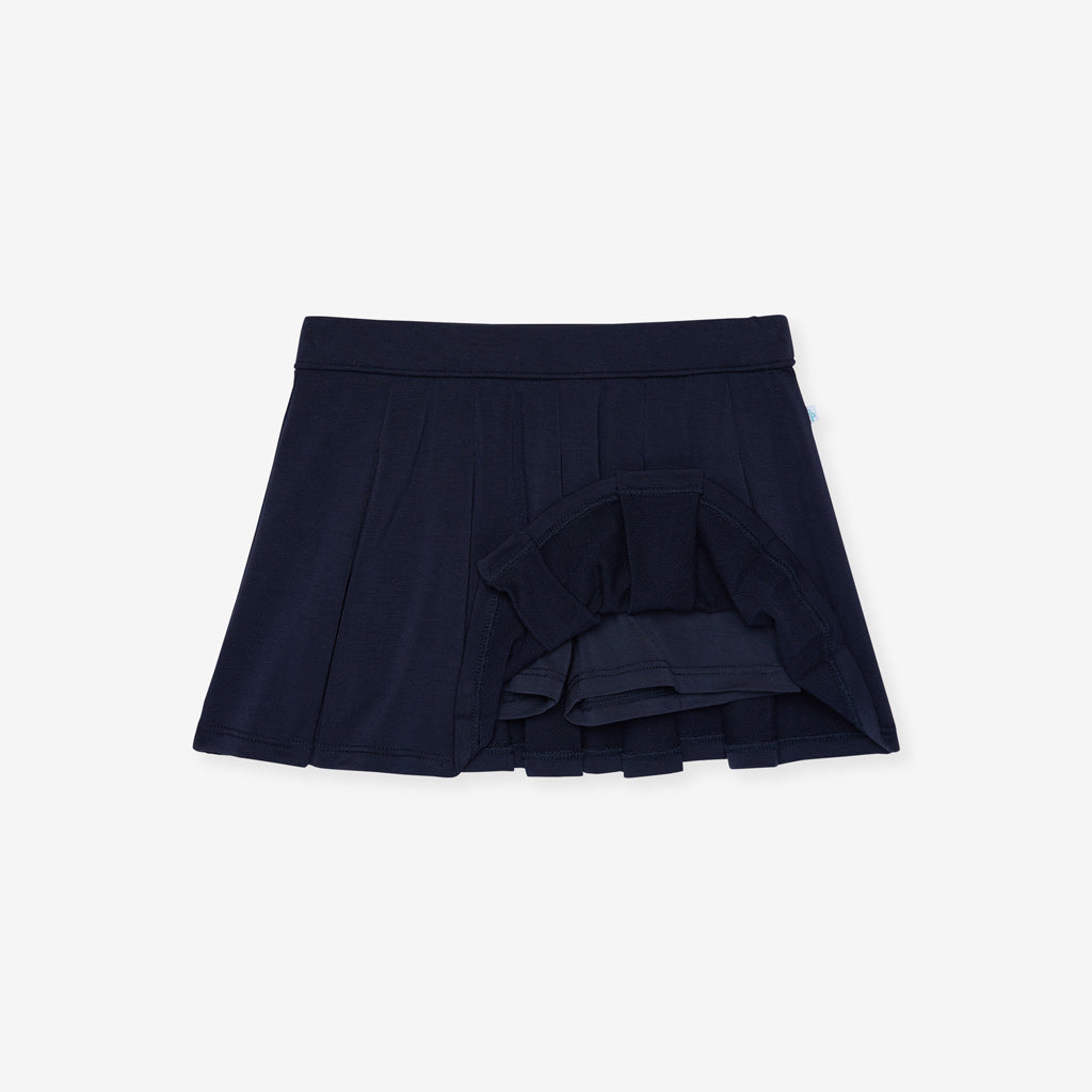 Varsity Navy French Terry Pleated Skort