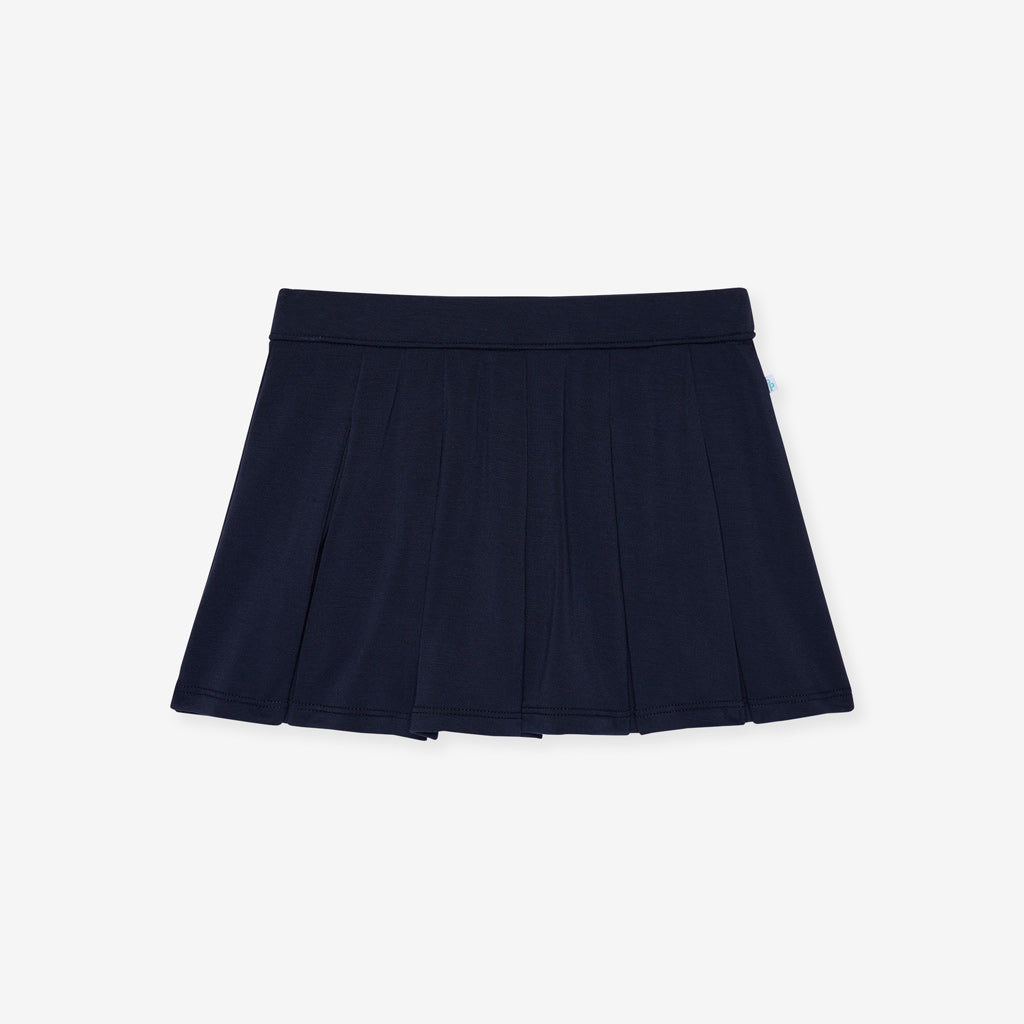 Varsity Navy French Terry Pleated Skort