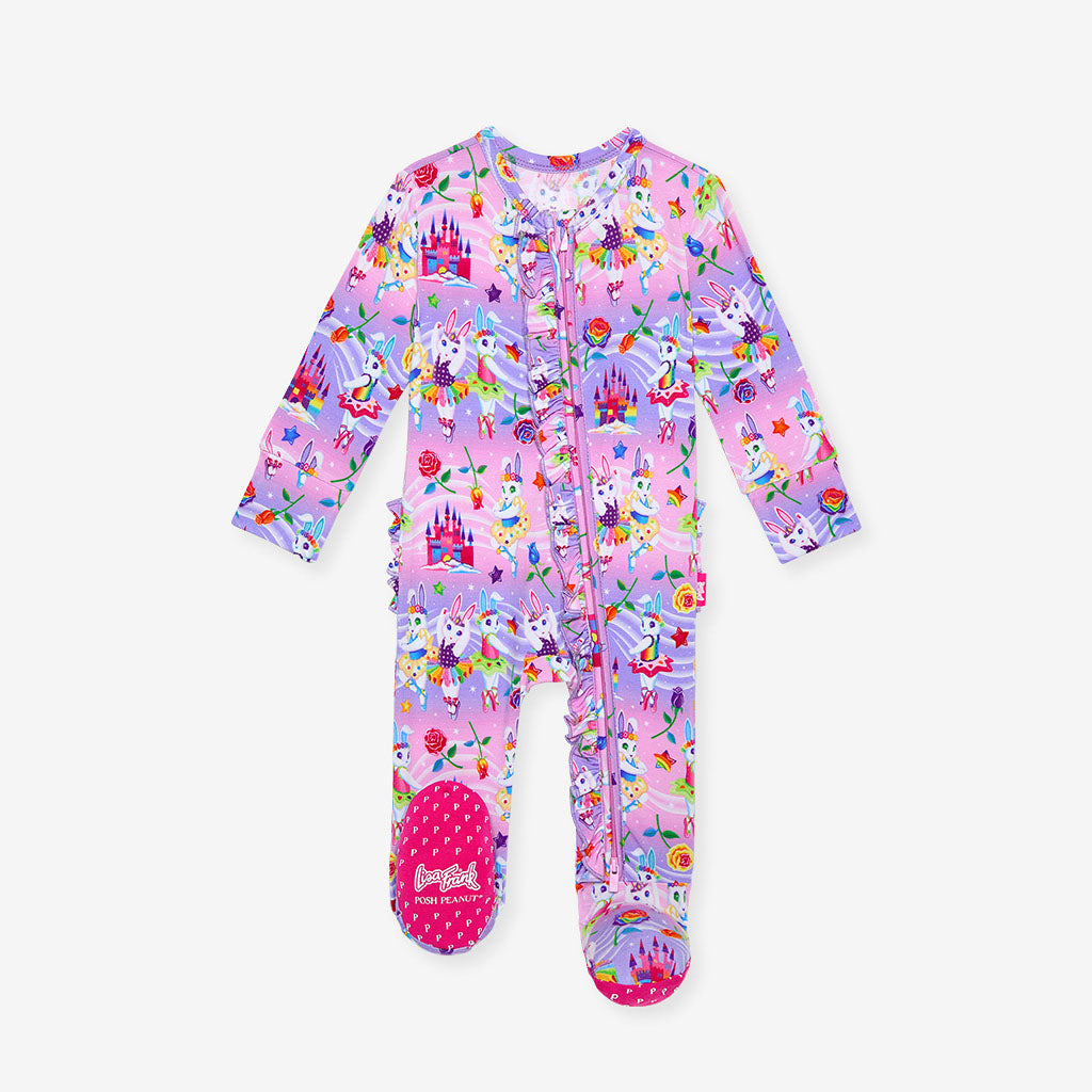 Lisa Frank® Ballerina Bunnies Footie Ruffled Zippered One Piece
