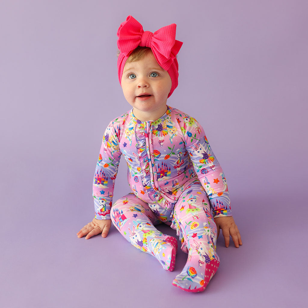 Lisa Frank® Ballerina Bunnies Footie Ruffled Zippered One Piece