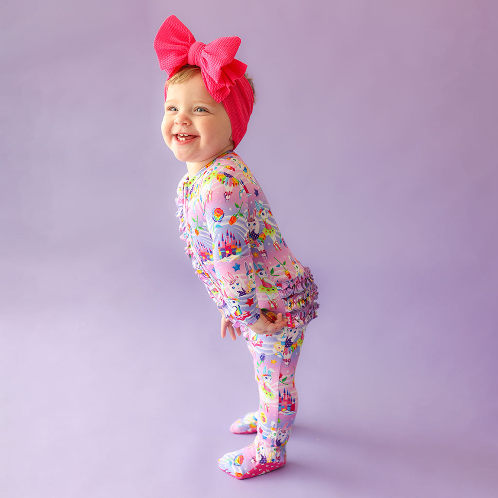 Lisa Frank® Ballerina Bunnies Footie Ruffled Zippered One Piece