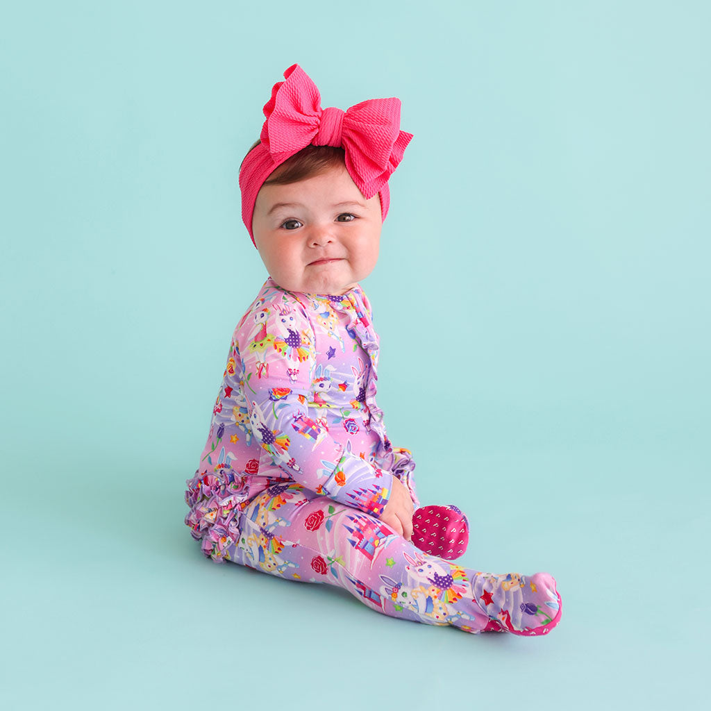 Lisa Frank® Ballerina Bunnies Footie Ruffled Zippered One Piece