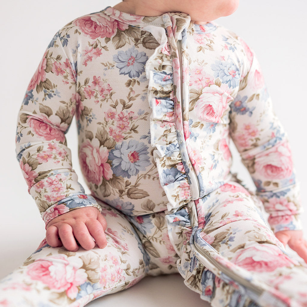 Etta Footie Ruffled Zippered One Piece
