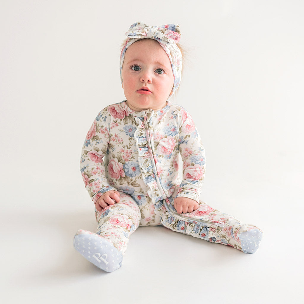 Etta Footie Ruffled Zippered One Piece
