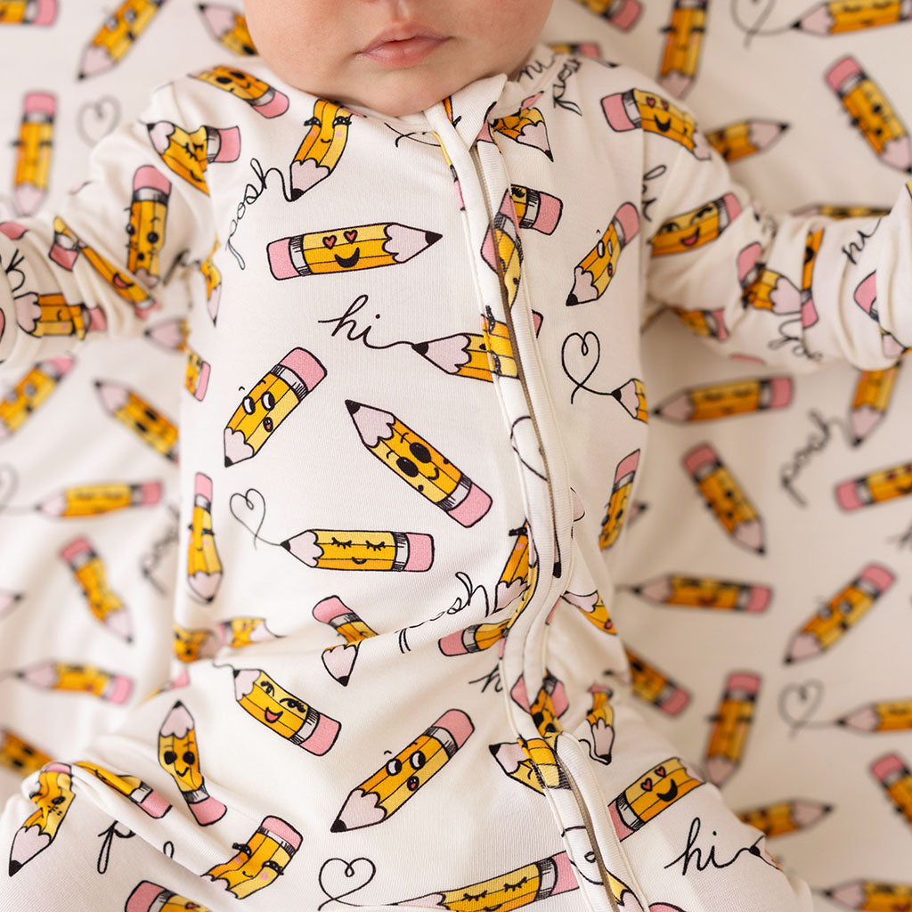Posh Pencils Footie Zippered One Piece