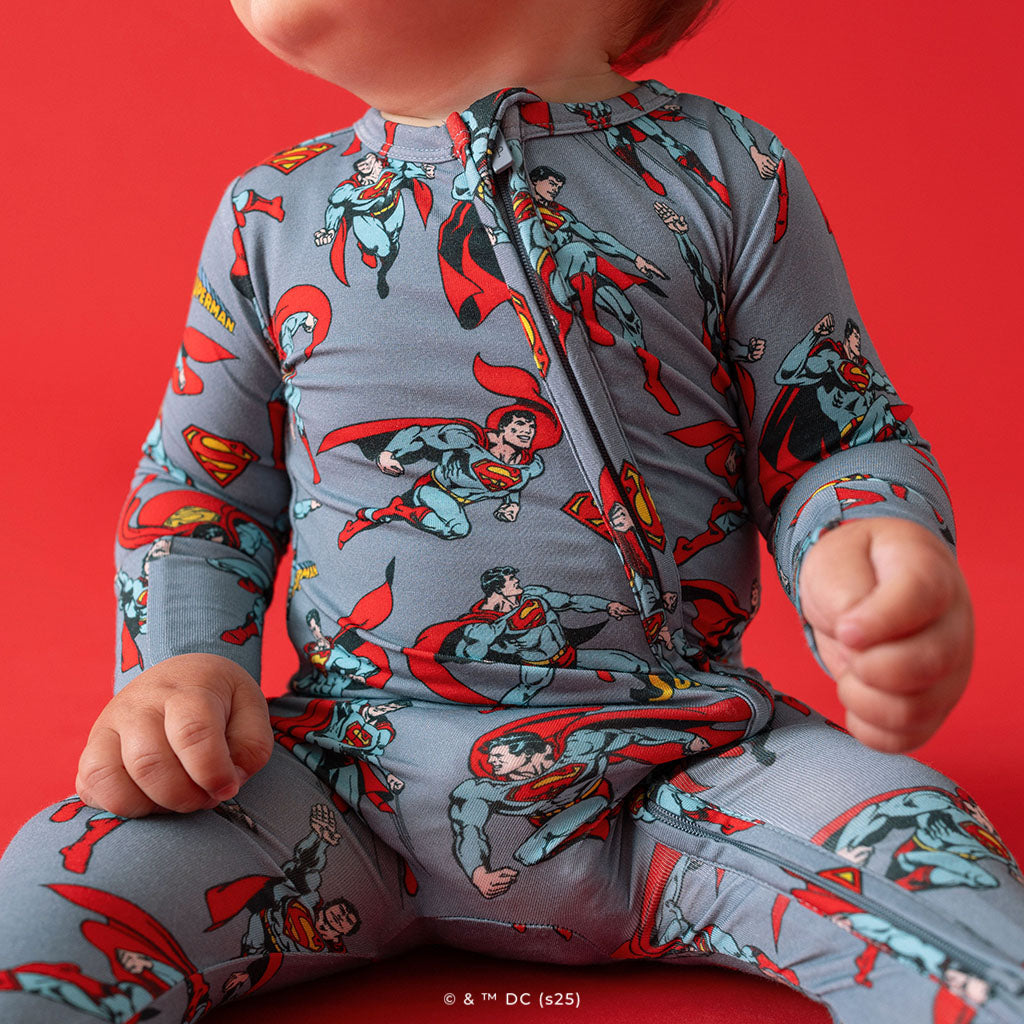 Superman Footie Zippered One Piece