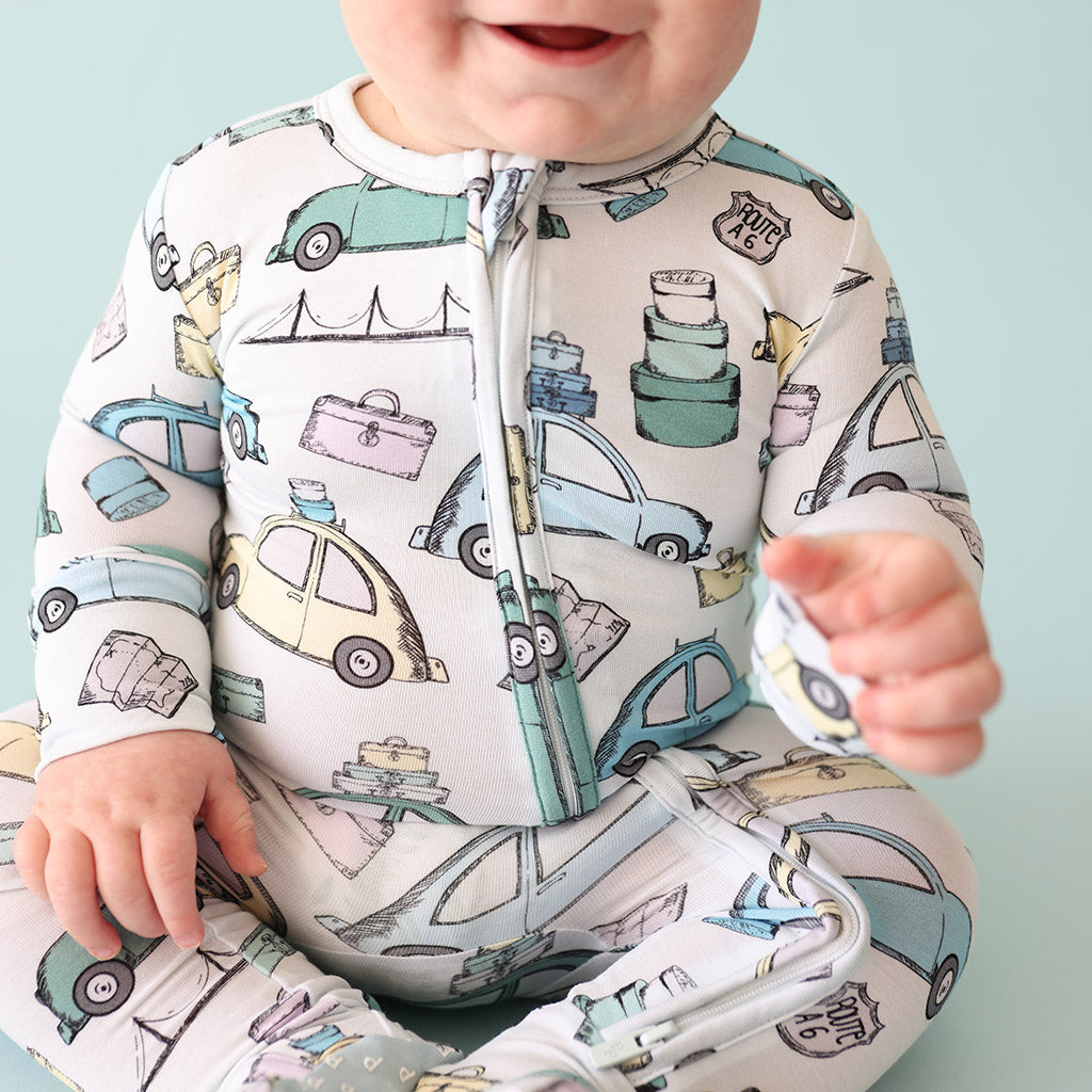 Travel Bug Footie Zippered One Piece