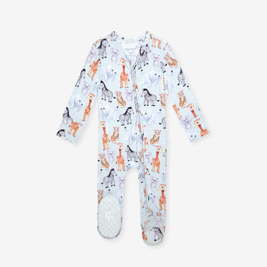 Zoo Babies Footie Zippered One Piece