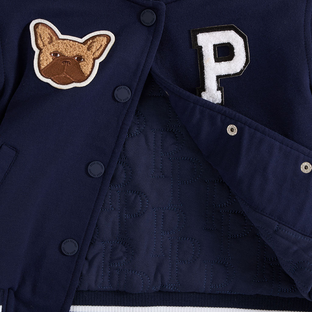 Varsity Navy Adult Fleece Varsity Jacket