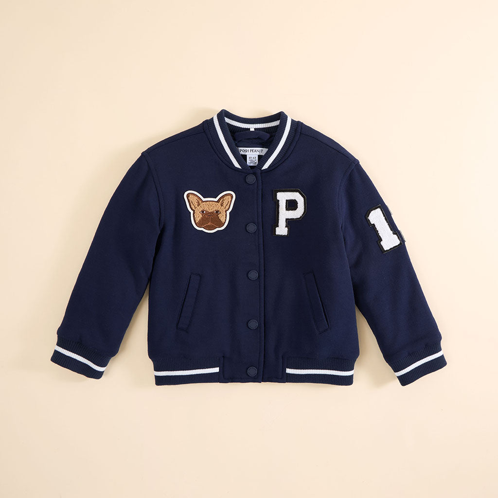 Varsity Navy Fleece Varsity Jacket