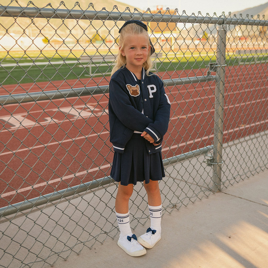 Varsity Navy Fleece Varsity Jacket