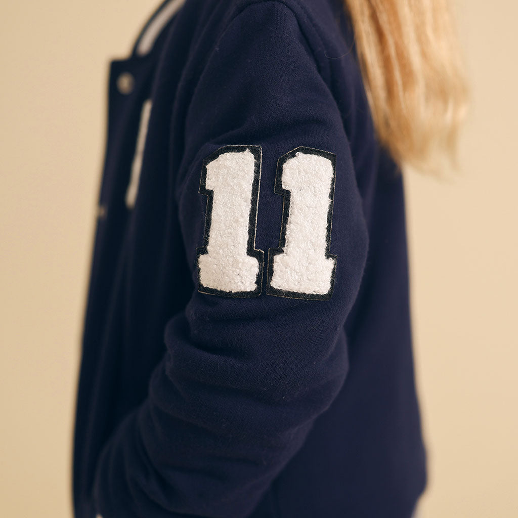 Varsity Navy Fleece Varsity Jacket