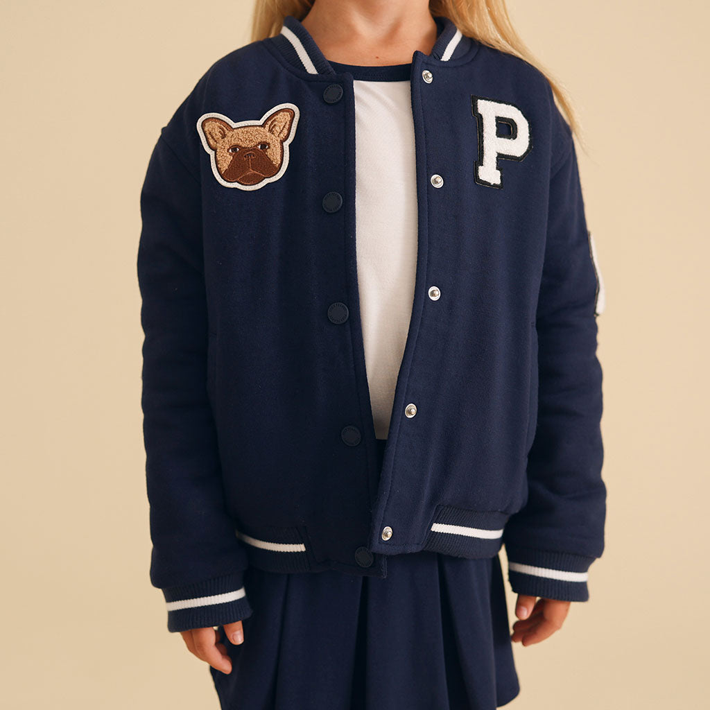 Varsity Navy Fleece Varsity Jacket