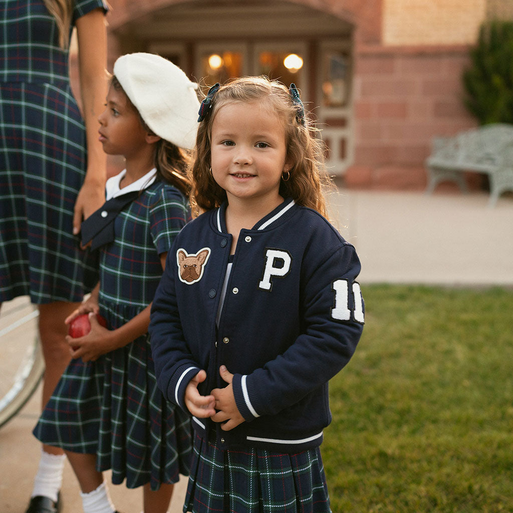 Varsity Navy Fleece Varsity Jacket