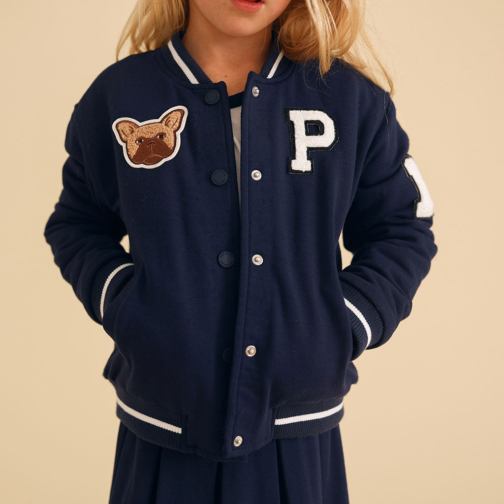 Varsity Navy Fleece Varsity Jacket