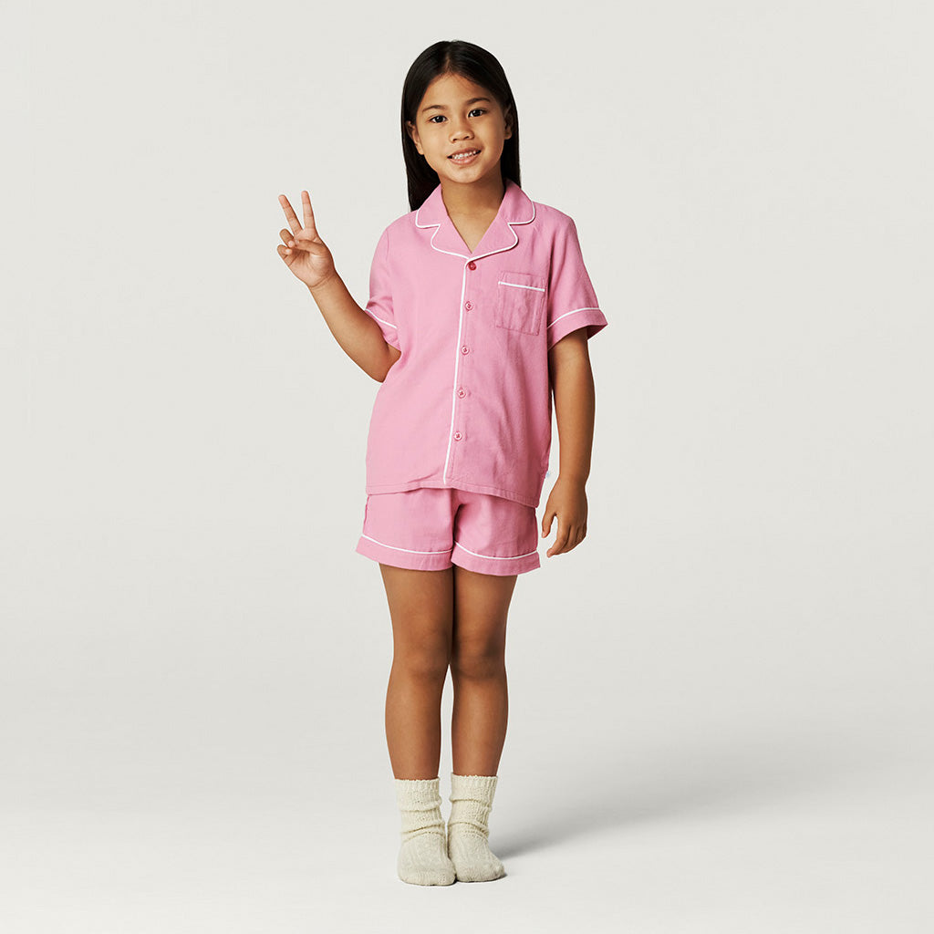Cruisin' Pink Flannelette Luxe Pajama Short Set