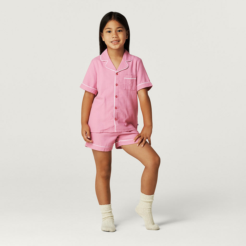 Cruisin' Pink Flannelette Luxe Pajama Short Set