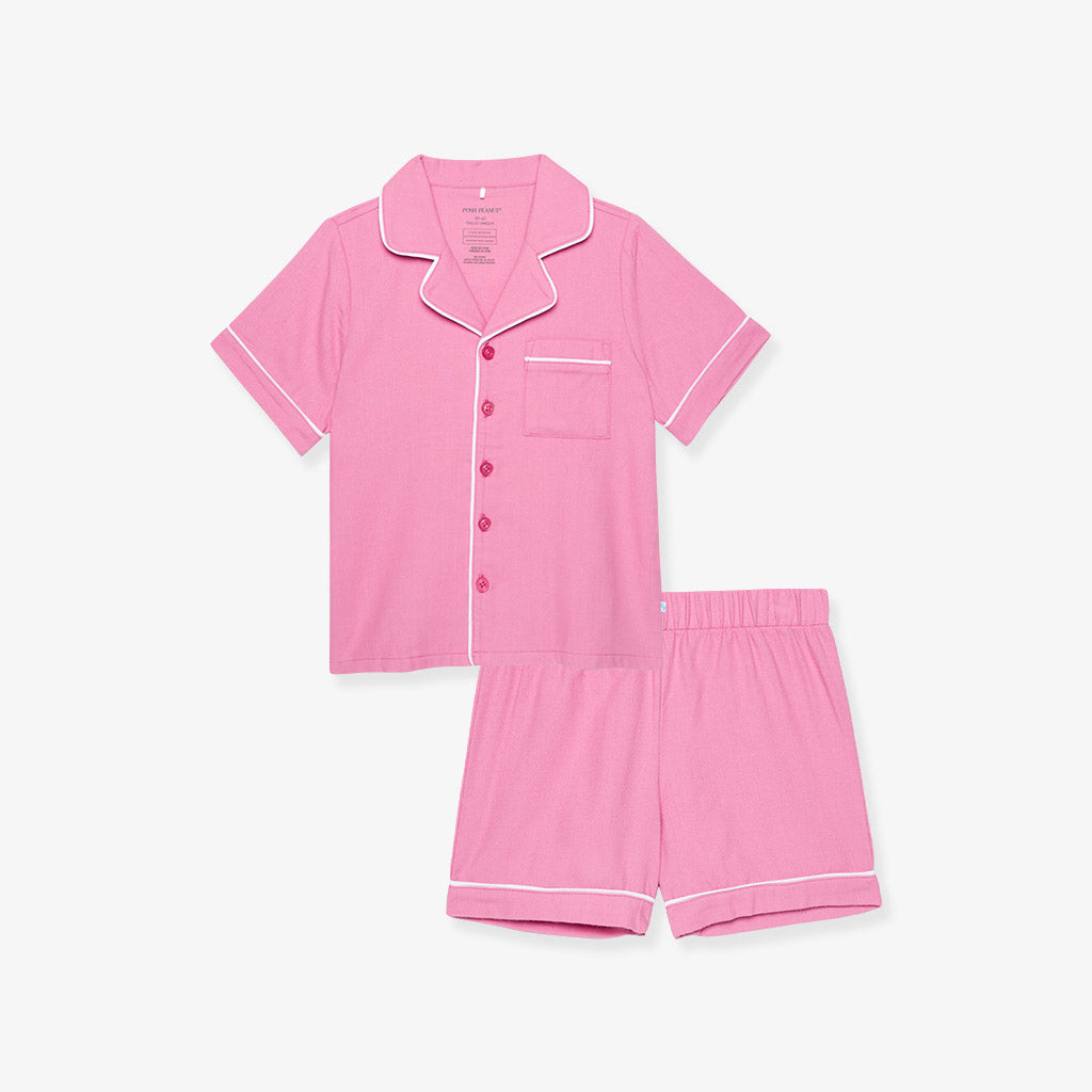 Cruisin' Pink Flannelette Luxe Pajama Short Set