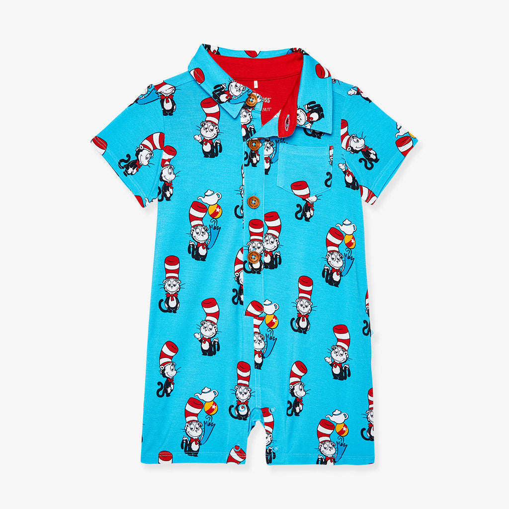 Dr. Seuss Cat in the Hat Collared Henley Shortall