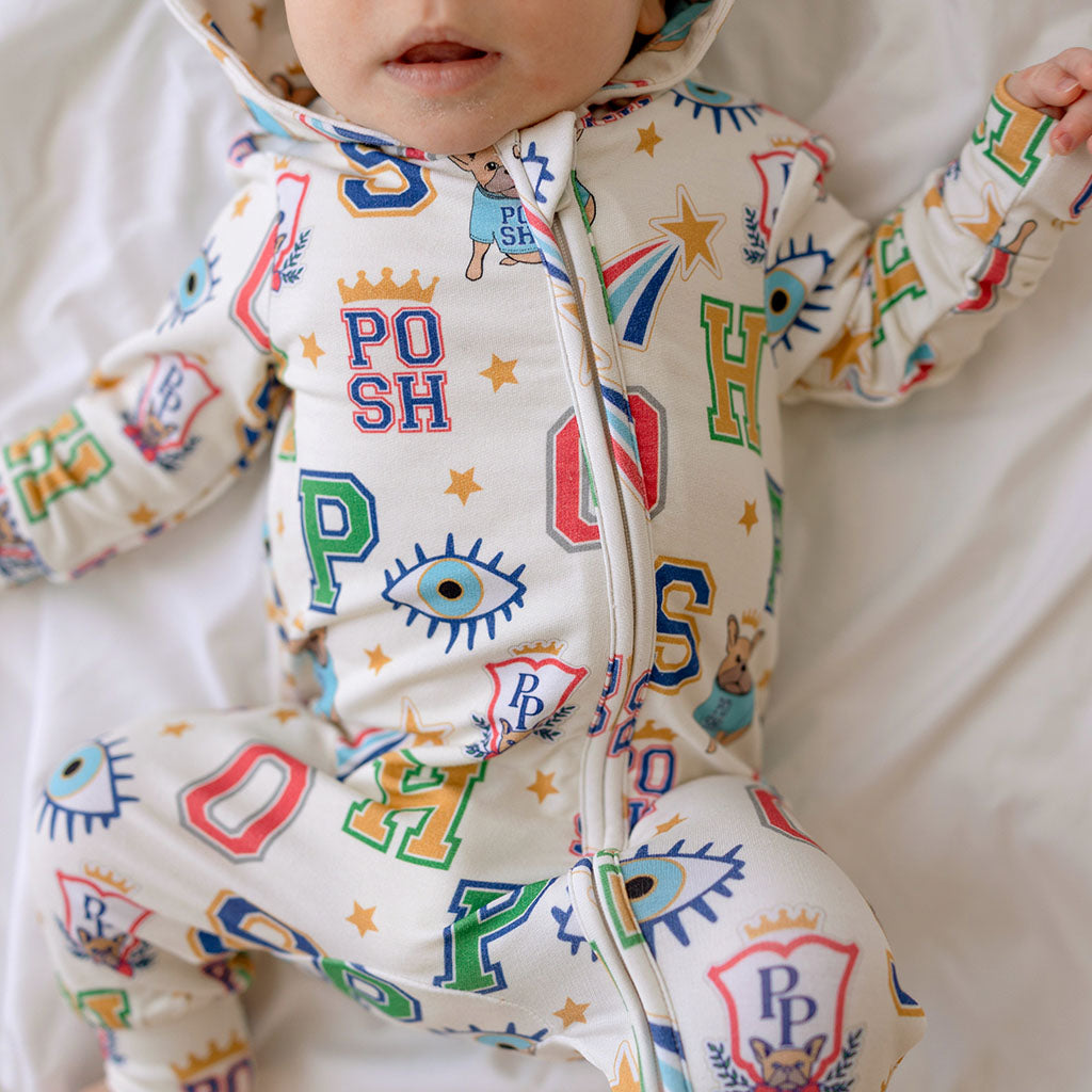 Brooke French Terry Zippered Hooded Romper