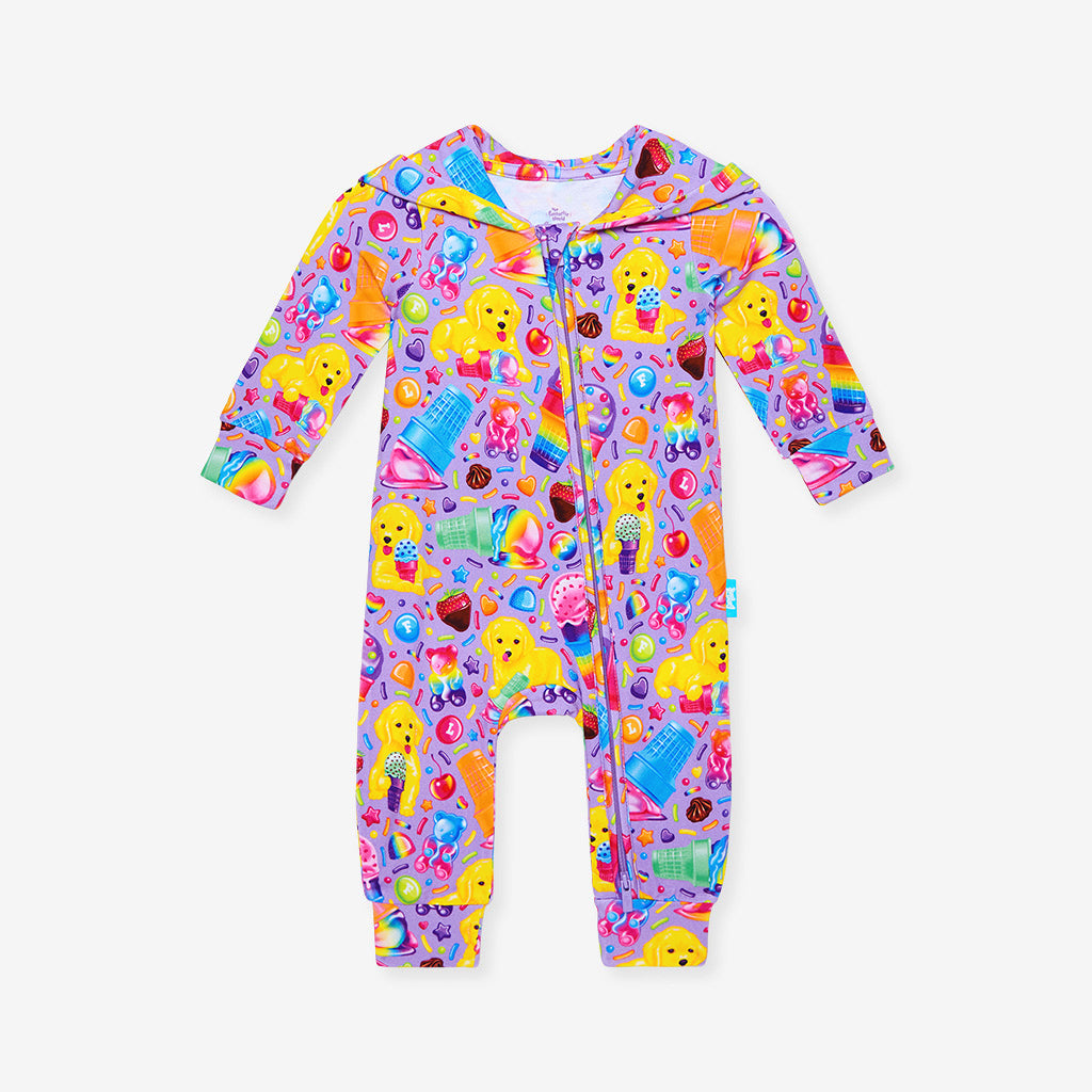 Lisa Frank® Casey & Caymus French Terry Zippered Hooded Romper
